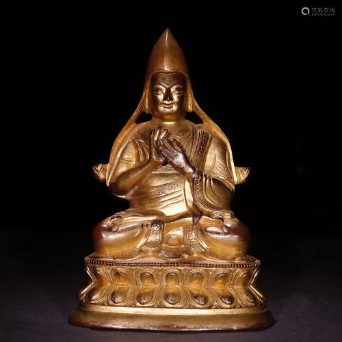 CHINESE GILT BRONZE BUDDHA