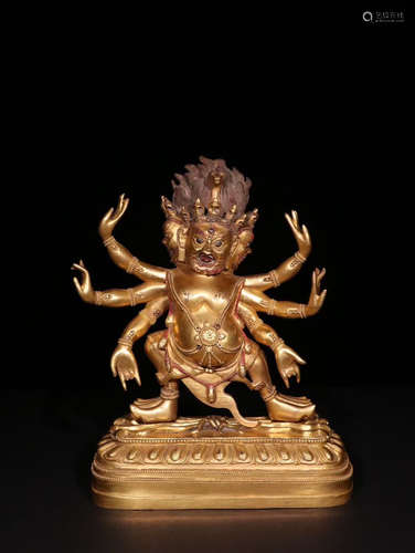 CHINESE GILT BRONZE BUDDHA