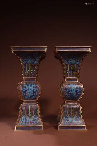 PAIR OF CHINESE CLOISONNIE BIRD VASE