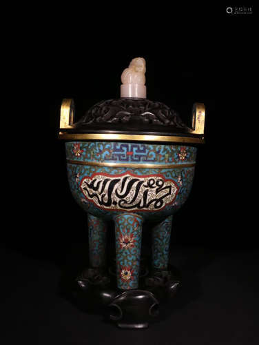 CHINESE GILT CLOISONNIE CENSER