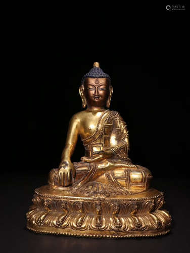 CHINESE GILT BRONZE BUDDHA