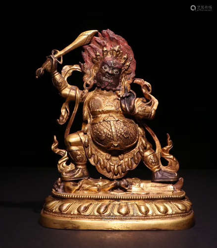 CHINESE GILT BRONZE BUDDHA