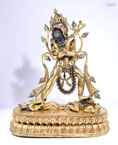 CHINESE GILT BRONZE BUDDHA