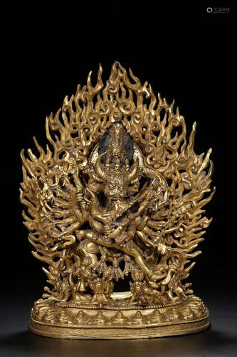 CHINESE GILT BRONZE BUDDHA