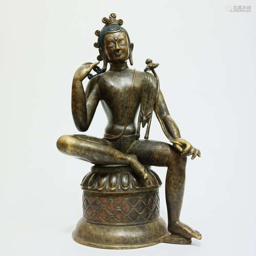 CHINESE GILT BRONZE BUDDHA