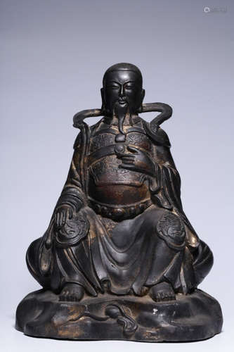 CHINESE GILT BRONZE BUDDHA