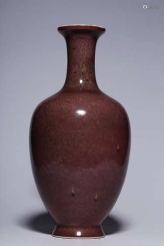 KANGXI MARK, CHINESE RED GLAZED VASE