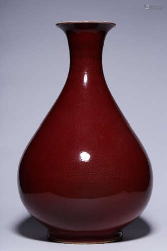 XUANDE MARK, CHINESE JI-RED GLAZED VASE