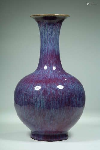 QIANLONG MARK, CHINESE FLAMMED GLAZED VASE