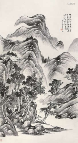 何维朴（1842-1922） 山水 纸本水墨 立轴