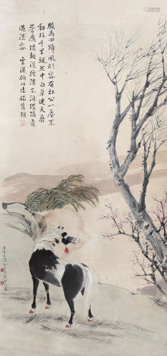 李芳园（1883-1947） 独上秋江 纸本设色 立轴