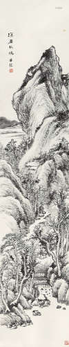 何维朴（1842-1922） 溪居晚秋 纸本水墨 立轴