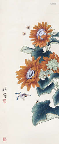 穆仲芹（1906-1990） 沐浴有香 纸本设色 立轴