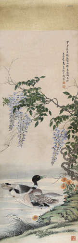 马家桐（1860-1930） 春江水暖 纸本设色 镜心