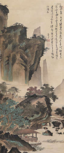 溥  儒（1896-1963） 湘水潇潇 绢本设色 镜心