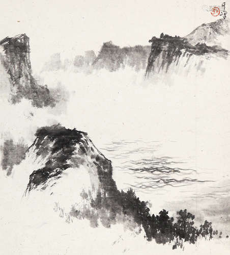 孙其峰（b.1920） 山水 纸本水墨 镜心