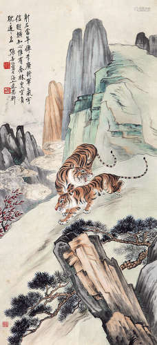 张善孖（1882-1940） 虎 纸本设色 镜心