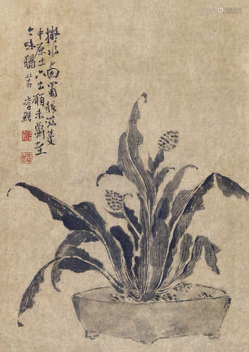 李  鱓(1686-1756) 花卉 纸本水墨 镜框