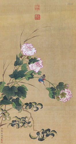 邹一桂（1686-1772） 花鸟 绢本设色 立轴