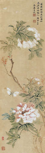 王  武(1632-1690) 蝶恋花 纸本设色 立轴