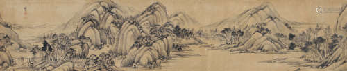戴  熙（1801-1960） 山水手卷 绢本水墨 手卷