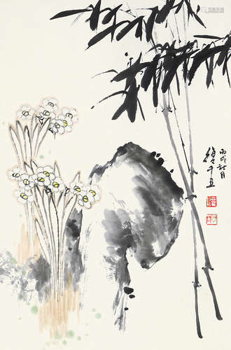 于復千（1938—2007） 花卉 纸本设色 立轴