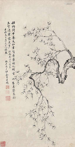 伊念曾（1790-1861） 梅花 纸本水墨 立轴