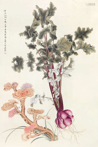 李凤公（1884-1967） 清贡 绢本设色 立轴