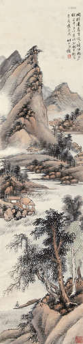 汪  琨（1877－1946） 鸥沙平远 纸本设色 立轴