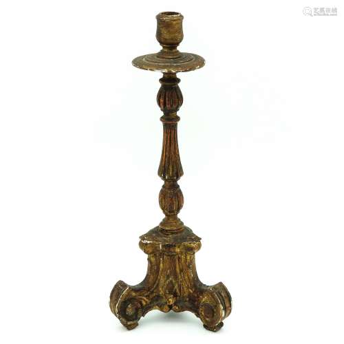 An 18th Century Carved Wood Candle holder