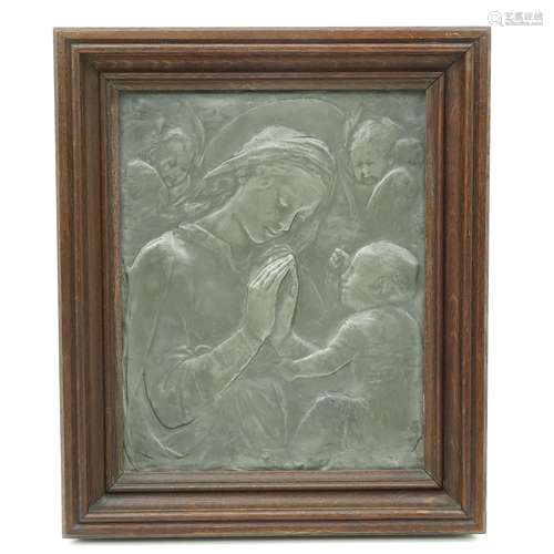 An Art Deco Framed Religious Work of Art