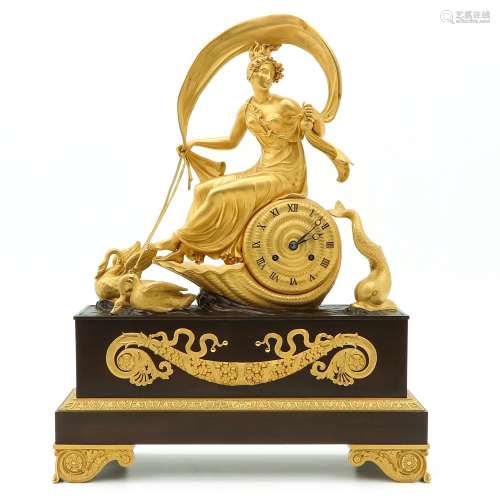 A Gilded Bronze Empire Pendulum