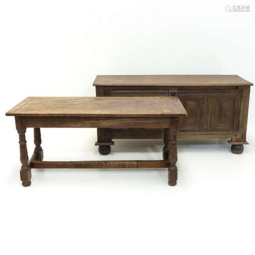 A Monastery Table and Oak Sideboard