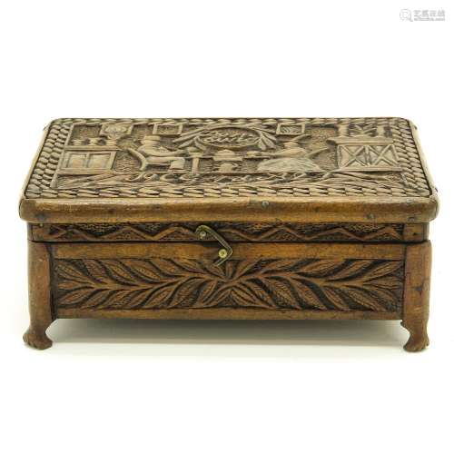 A Carved Folk Art Trunk