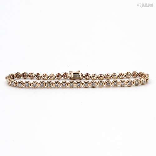 A Ladies 18KG Diamond Tennis bracelet