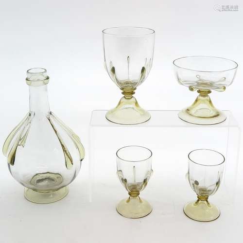 A Set of Emille Galle Glasses and Decanter