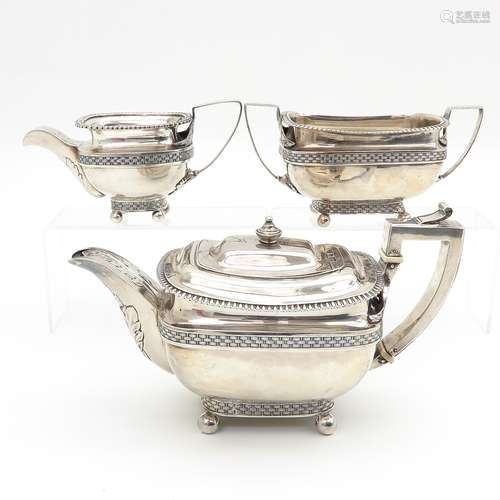 A Silver Three Piece Coffee Service