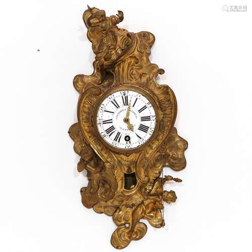 A Signed Louis XV Cartel Clock