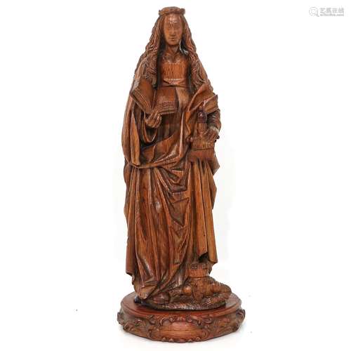 A 17th-18th Century Sculpture Catherine of Alexandria