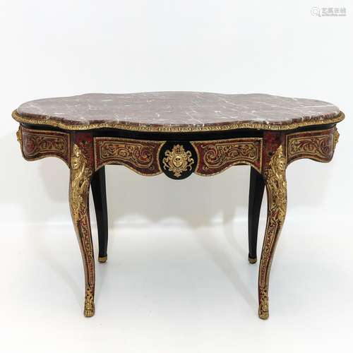 A Boulle Technique Table with Copper Fittings