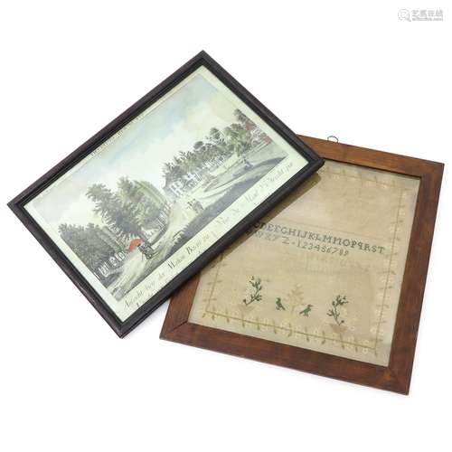 An Antique Sampler and Optica Print