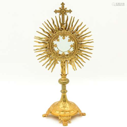 A Fine 19th Century Gilt Monstrance