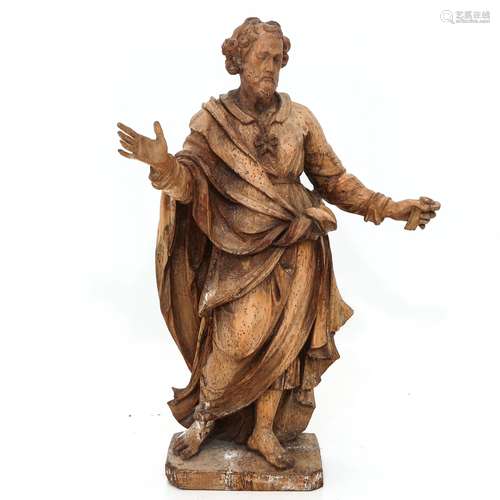 A Carved Sculpture of Saint Joseph