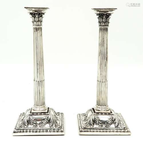 A Pair of English Candlesticks 1759