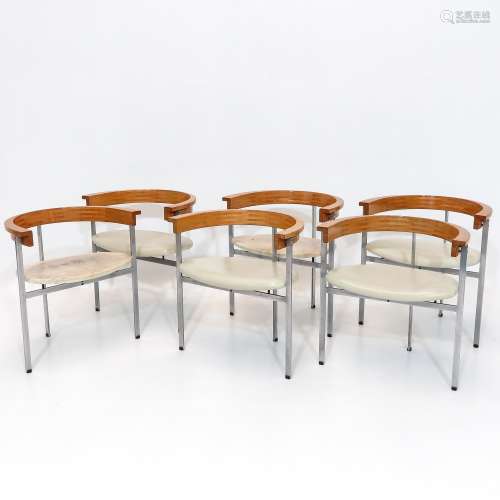 A Set of Six Very Rare Designer Poul Kjaerholm Chairs