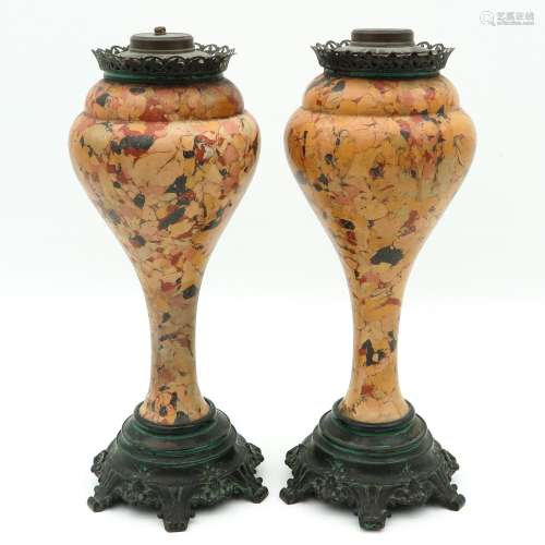 A Pair of 19th Century Oil Lamps