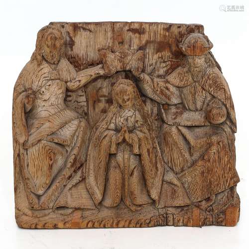 A 16th Century Carved Oak Religious Sculpture