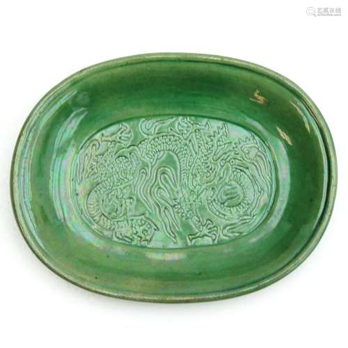 A Small Green Glaze Tray