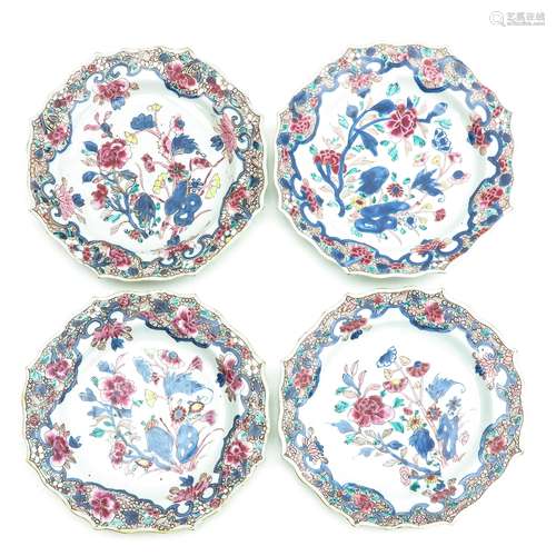 A Series of Four Famille Rose Plates