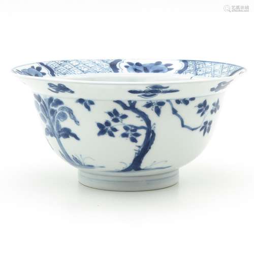 A Blue and White Flared Rim Bowl